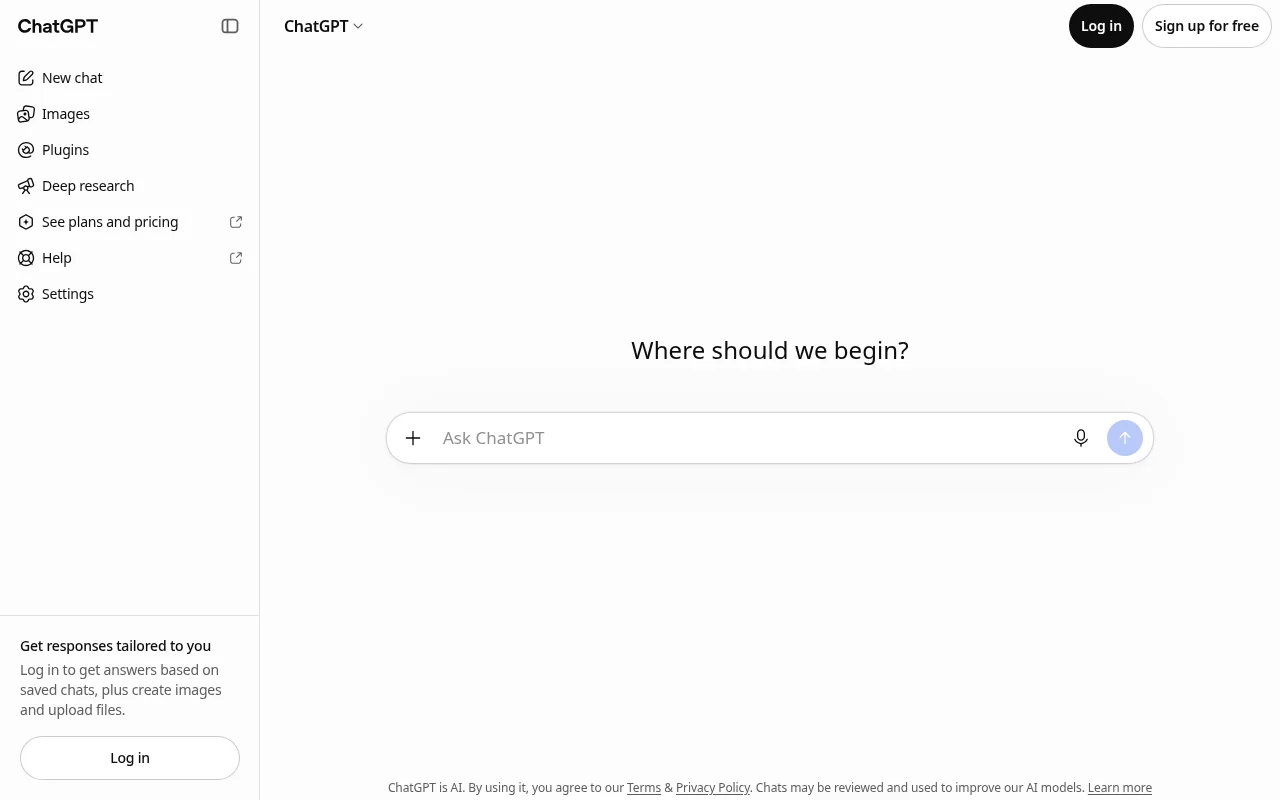 ChatGPT official homepage