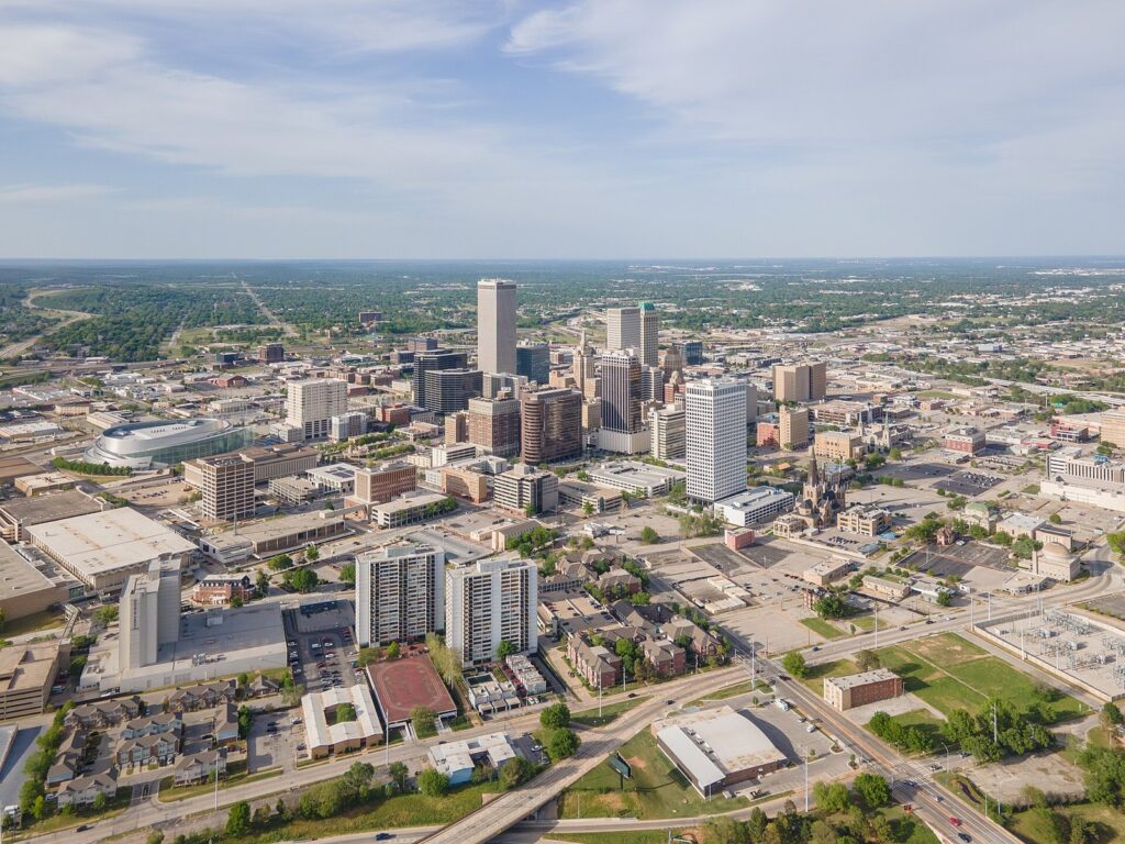 Tulsa skyline, where the apartment loan fight could change Efraim Diveroli net worth