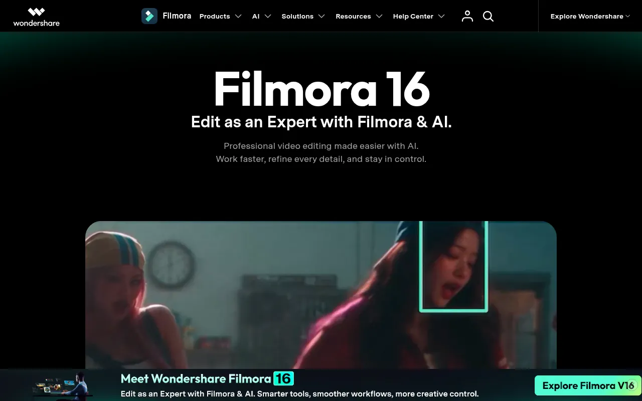 Wondershare Filmora official homepage, a CapCut alternative for Windows and Mac