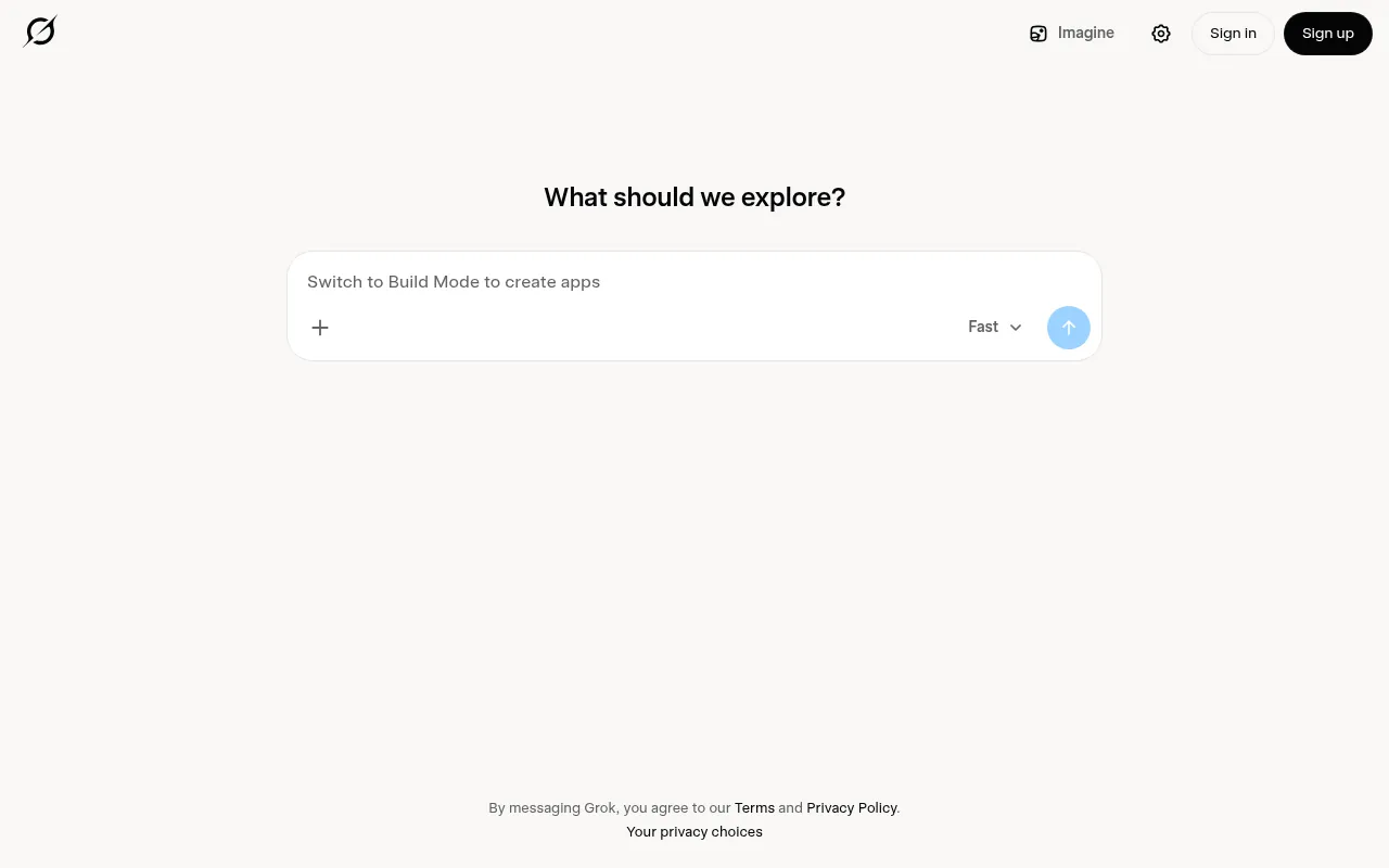 Grok official website, the xAI assistant built into X