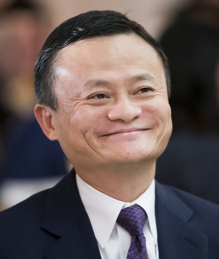Jack Ma smiling at the Schwab Foundation gala dinner, the Alibaba founder behind Jack Ma net worth
