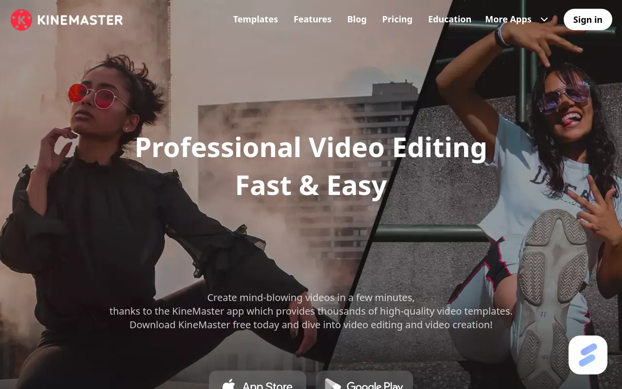KineMaster official homepage, a mobile CapCut alternative