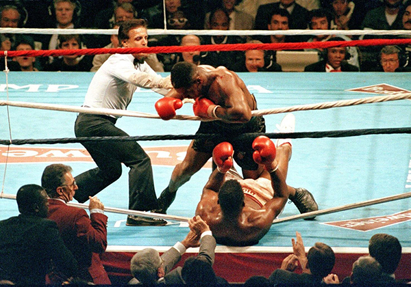 Young Mike Tyson as heavyweight champion when his net worth was near its peak