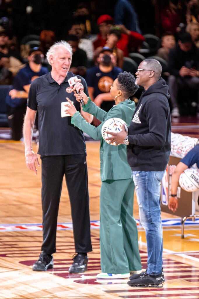 Monica McNutt interviewing NBA legends, a big part of Monica McNutt net worth from broadcasting