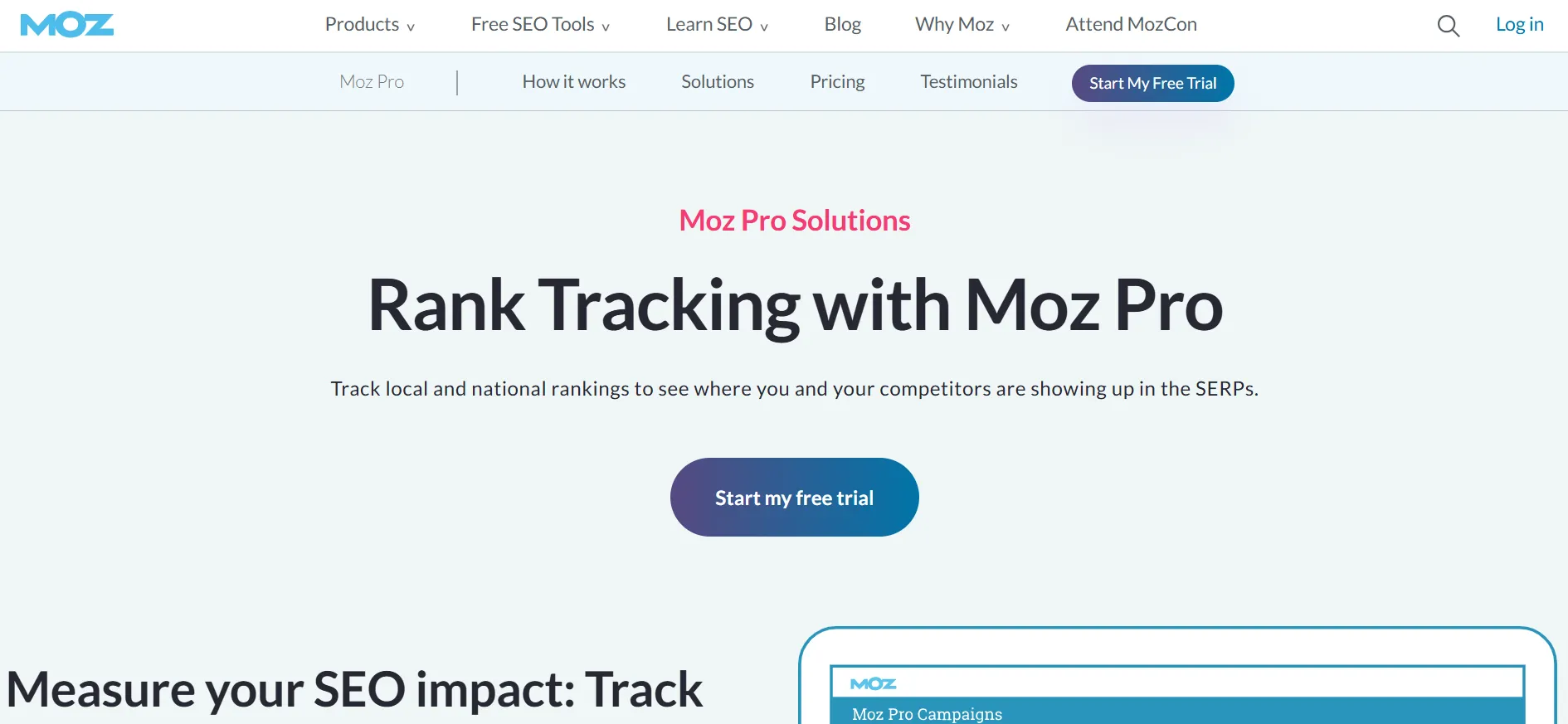 Moz Rank Tracking