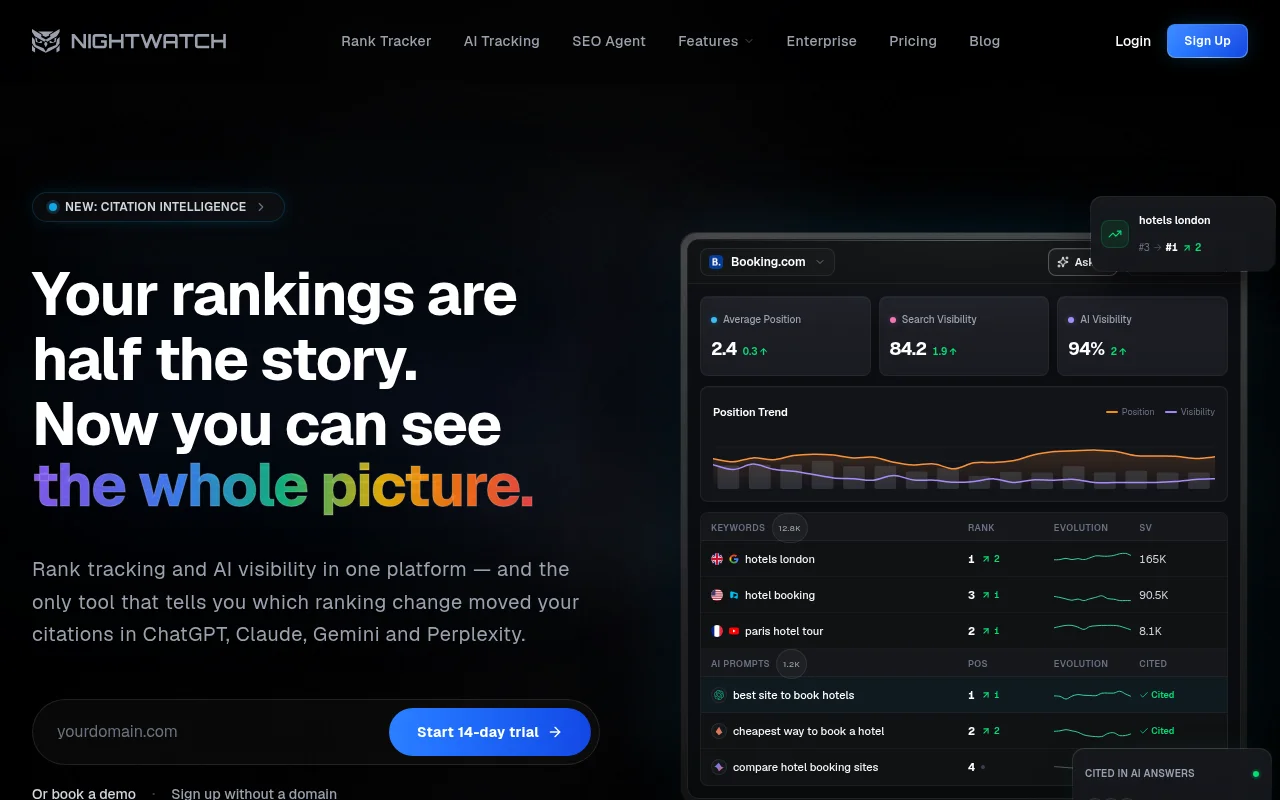 Nightwatch rank tracker official homepage