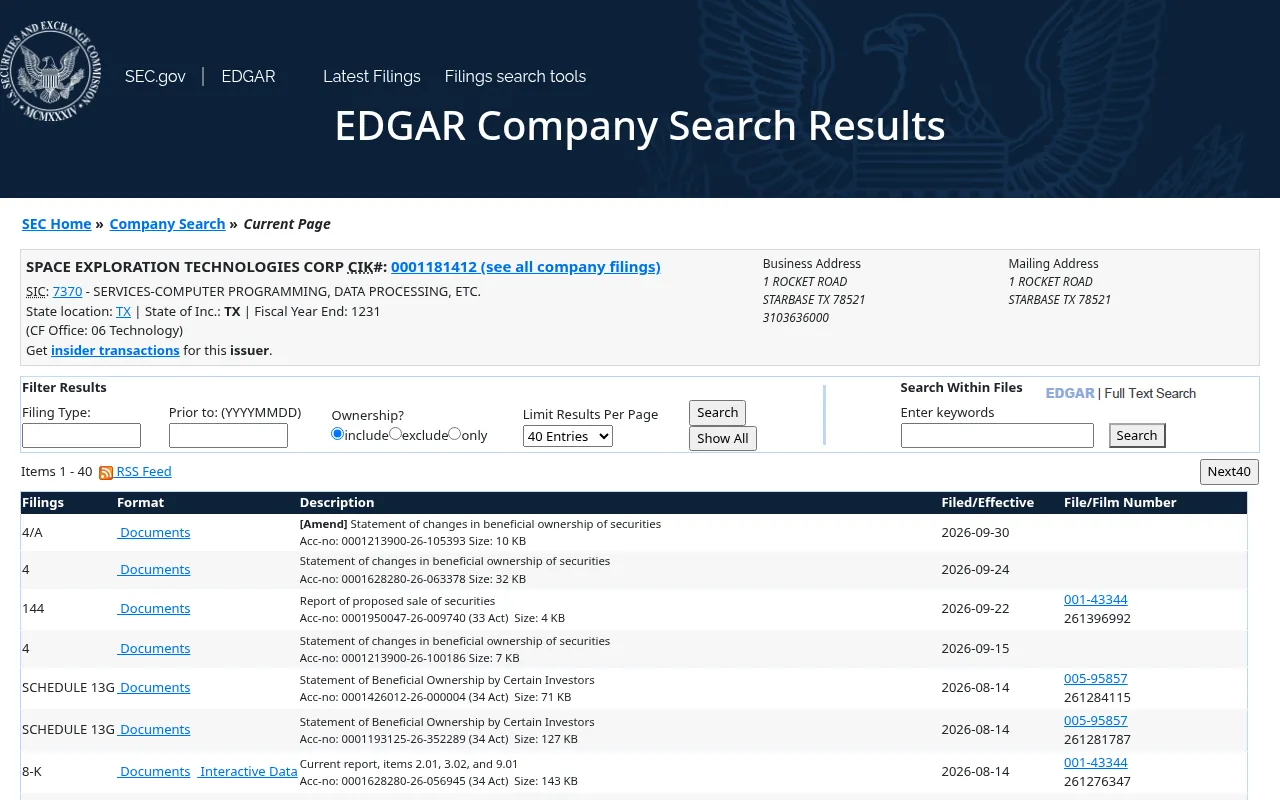 SpaceX S-1 filing on SEC EDGAR, the source of the X user numbers