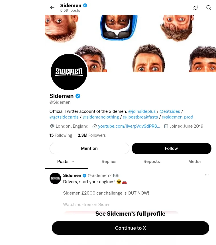 Sidemen Net Worth - official X profile Sidemen Net Worth - official X profile