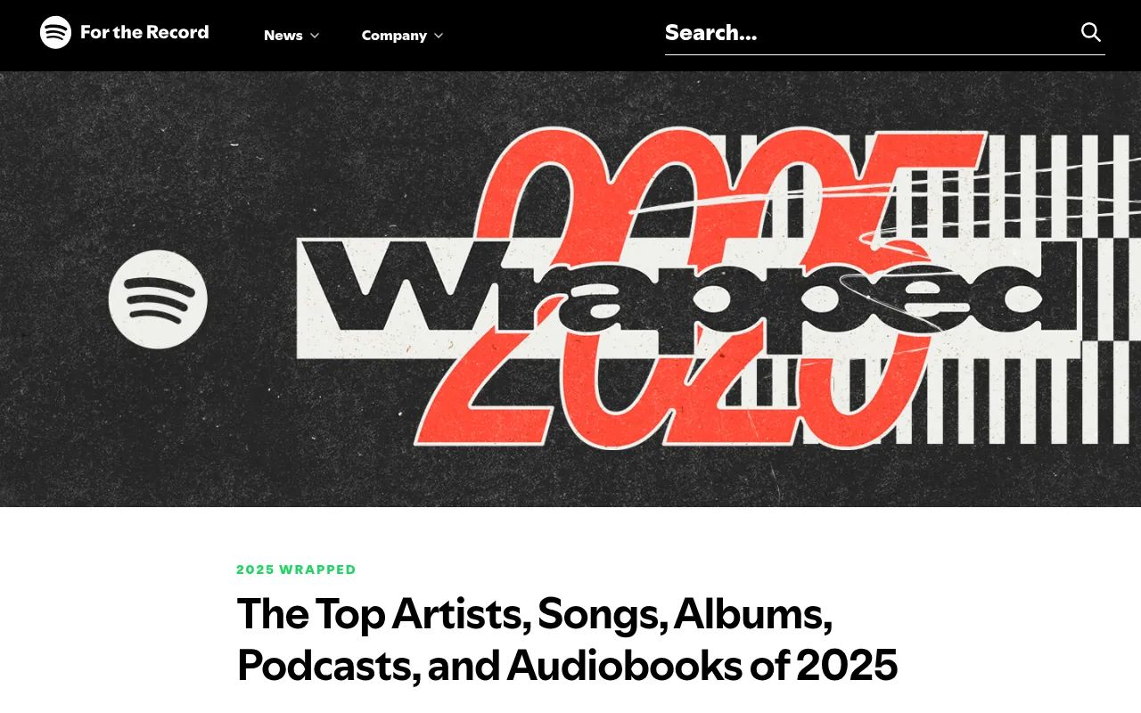 Spotify Wrapped 2025 global top lists on the Spotify newsroom