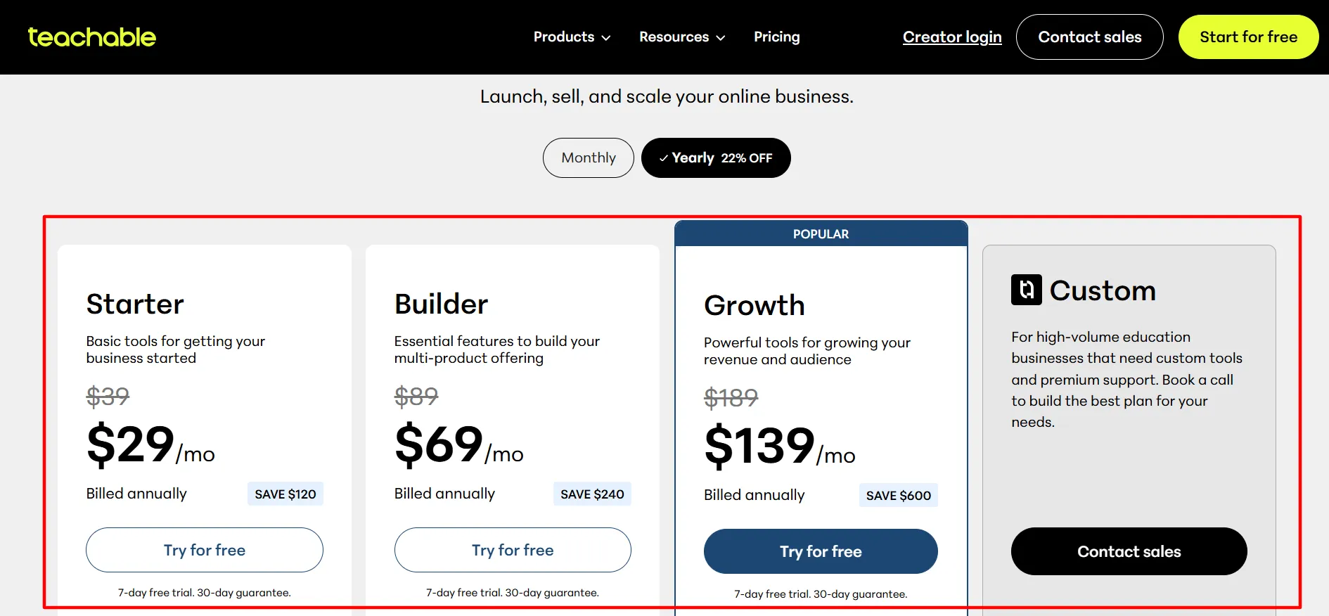 teachable-pricing